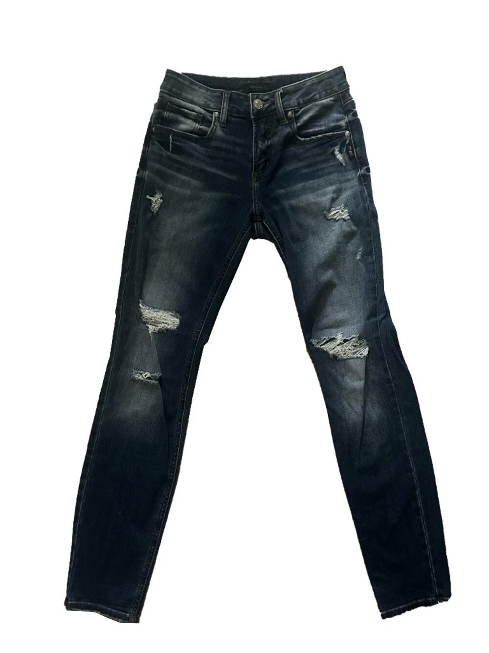 Silver Jeans Co. navy blue distressed skinny jeans